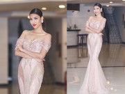 Thời trang - Lan Khuê diện đầm trễ vai mê hoặc khán giả Người đẹp xứ Dừa 2016