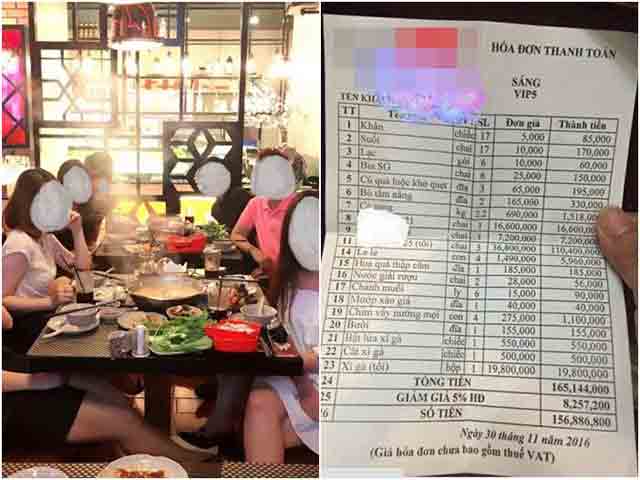 Toát mồ hôi khi nhìn hóa đơn thanh toán một bữa ăn nhà người ta lên tới tiền trăm triệu