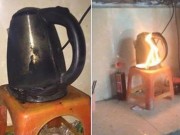 Tin tức - Bình đun siêu tốc chập điện cháy thành than, mối nguy hiểm luôn rình rập từng nhà