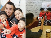 Làng sao - 2 con sinh đôi của MC Hoàng Linh ngày càng đáng yêu, kháu khỉnh