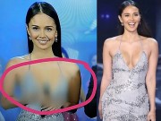 Thời trang - Mặc váy quá hở, Hoa hậu Thế giới bị che mờ phần ngực trên truyền hình Thái Lan