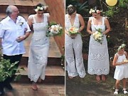 Làng sao - Chân dài Miranda Kerr bất ngờ làm phù dâu trong lễ cưới đồng tính của em trai