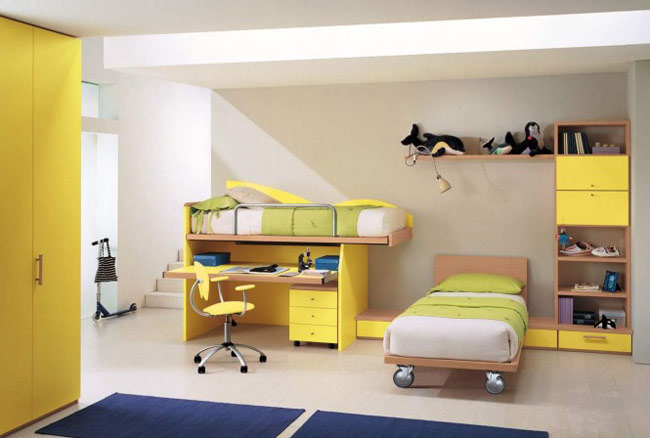 Màu vàng có thể sử dụng ở mọi không gian như phòng khách, phòng ngủ, bếp...