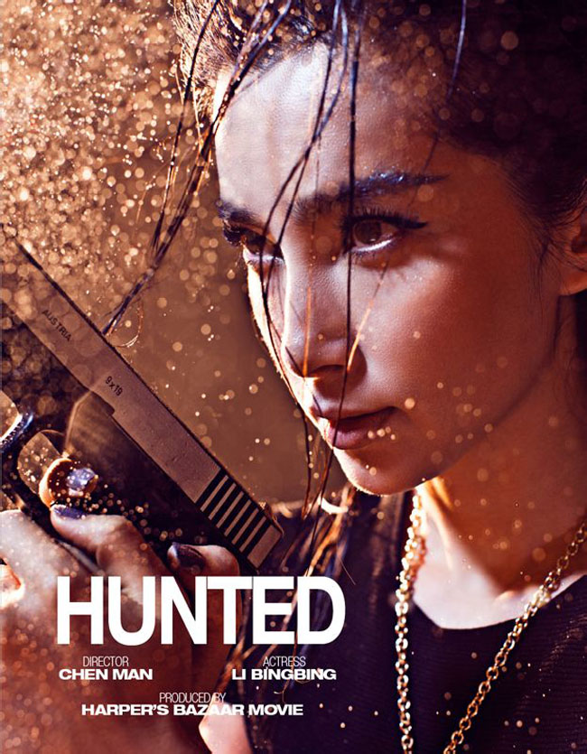  Trên poster phim Hunted, Lý Băng Băng là cô sát thủ xinh đẹp và cá tính