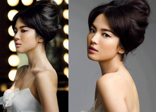 Vẻ đẹp trong ngần, quý phái của Song Hye Kyo khi hóa thân thành một cô dâu cổ điển.