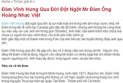 Mr Đàm bác bỏ tin quot;đột ngột qua đờiquot; - 2