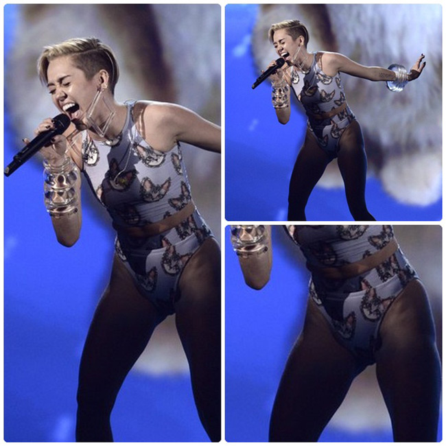 Phong cách đóng đinh hình ảnh Miley trên sân khấu nhạc.
