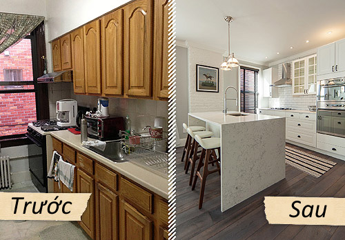 #039;Tái sinh#039; ngoạn mục phòng bếp cũ, xấu xí - 1