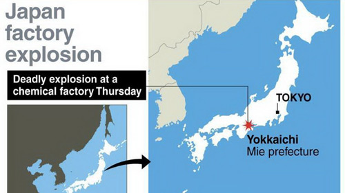 Nhật: Nổ nhà máy hóa chất, 5 người thiệt mạng - 1