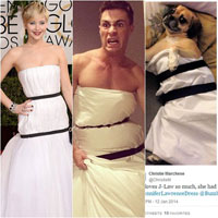 Váy Dior của Jennifer Lawrence bị dân mạng chế giễu