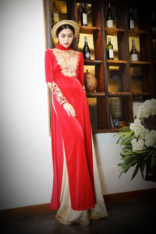 Tăng Thanh Hà đẹp dịu dàng với áo dài nhung - 10