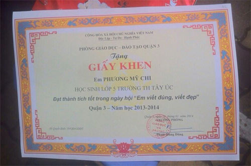 Phương Mỹ Chi sai chính tả vẫn được bằng khen - 2