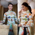 Thời trang - Trang Khiếu đón xuân với áo dài "mâm quả"