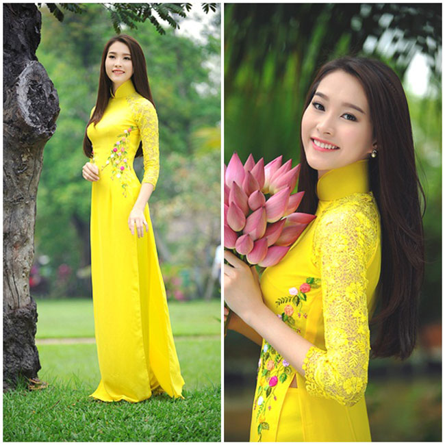 Hoa hậu Đặng Thu Thảo luôn khiến người đối diện mê mẩn mỗi khi diện áo dài. Mùa xuân này, người đẹp chọn cho mình những tà áo thật sặc sỡ để dạo phố xuân.
