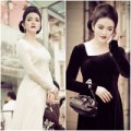 Làng sao - Lý Nhã Kỳ đài các với áo dài trên phố
