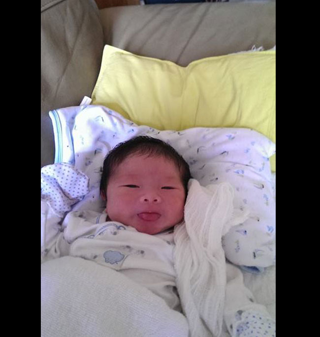 Con trai của người đẹp có tên đầy đủ là Trần Đức Nam. Cậu nhóc chào đời tại bệnh viện C Hà Nội, nặng 3,45kg rất kháu khỉnh và đáng yêu.

