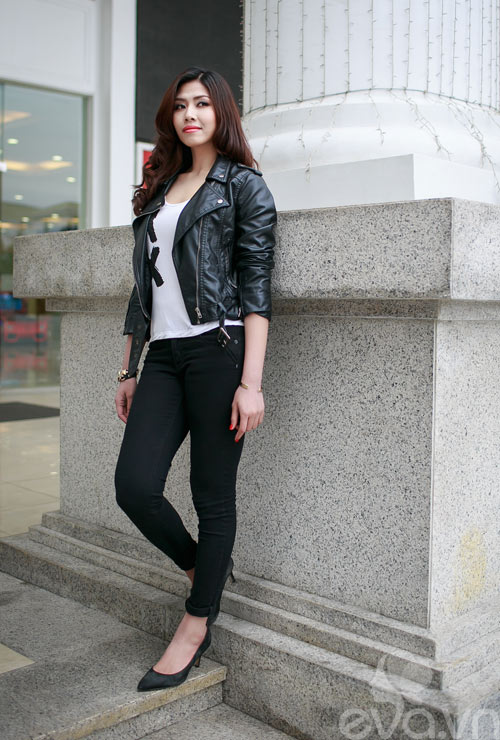 Xuống phố ngày lạnh, HH Việt chuộng áo da - 10