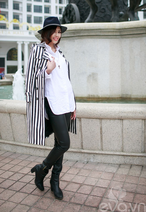 Xuống phố ngày lạnh, HH Việt chuộng áo da - 11