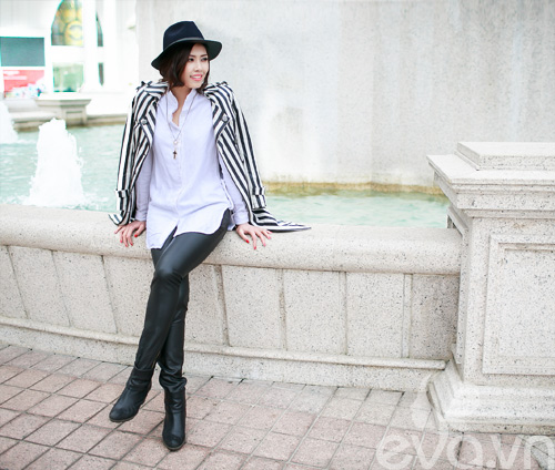 Xuống phố ngày lạnh, HH Việt chuộng áo da - 12