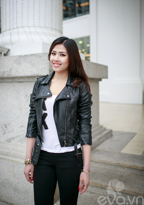 Xuống phố ngày lạnh, HH Việt chuộng áo da - 8