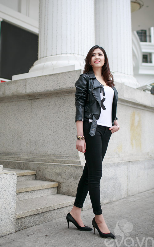 Xuống phố ngày lạnh, HH Việt chuộng áo da - 9