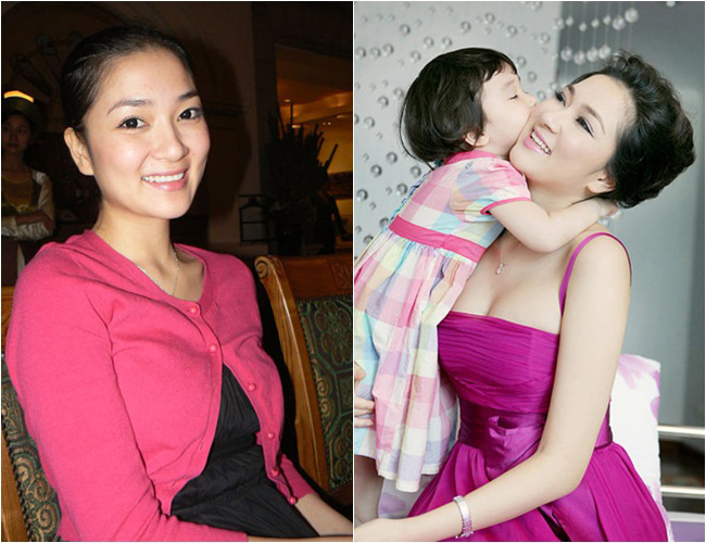 Hoa hậu Nguyễn Thị Huyền giản dị của ngày xưa và là bà mẹ một con với vòng 1 cực kì gợi cảm của bây giờ.

