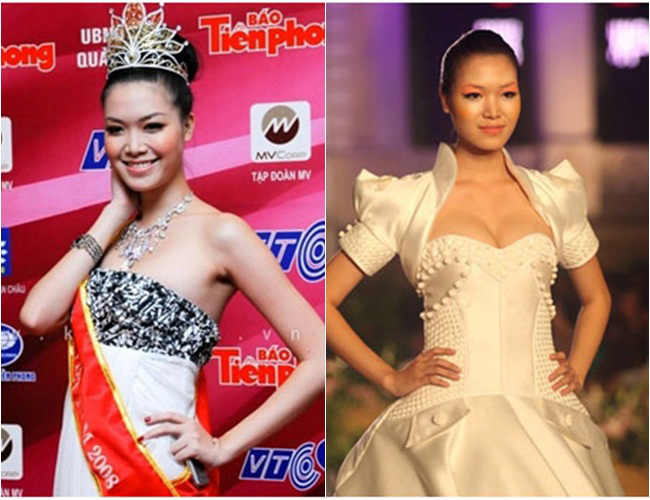 Hoa hậu Thùy Dung khi mới đăng quang không có gì nổi bật cả về nhan sắc và ngoại hình.
