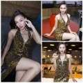 Thời trang - Siêu mẫu Khánh Ngọc sexy với váy xẻ sâu