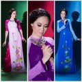 Thời trang - HH Đàm Lưu  Ly duyên dáng áo dài tuổi 40