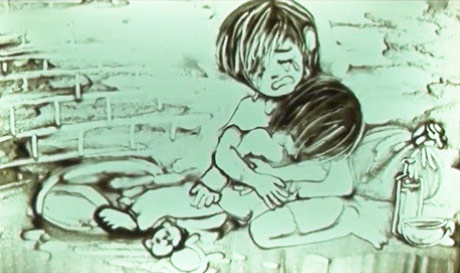 Nghẹn ngào với tranh cát vẽ trẻ mồ côi - 1