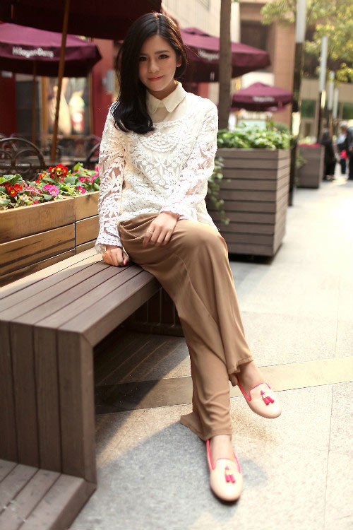 Học sao nữ diện ren trắng tinh khôi - 6