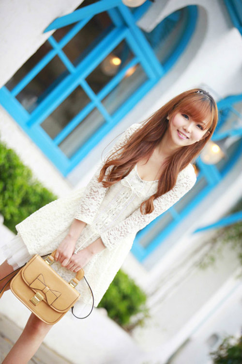 Học sao nữ diện ren trắng tinh khôi - 8