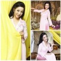 Thời trang - Thúy Nga mặc áo dài, điệu đà gánh hoa