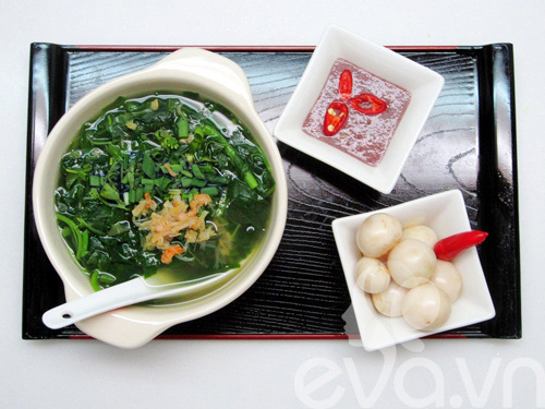 Canh tôm nấu rau dền, mồng tơi thanh mát - 5