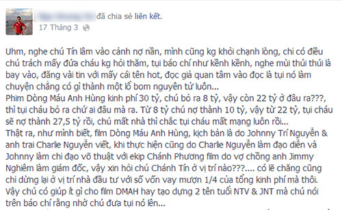 Chánh Tín trả Ngô Thanh Vân cát-xê 10 triệu - 1