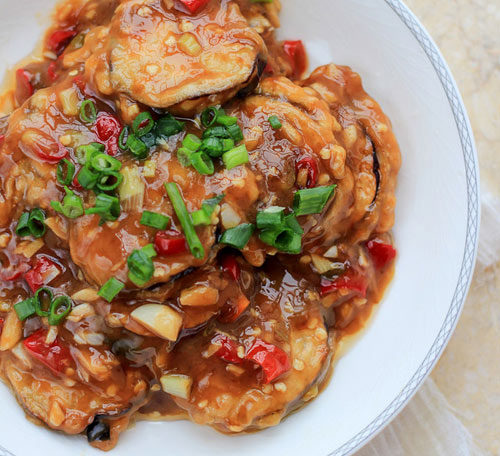 Cà tím nhồi thịt chiên sốt tỏi: Ngon đừng hỏi - 8