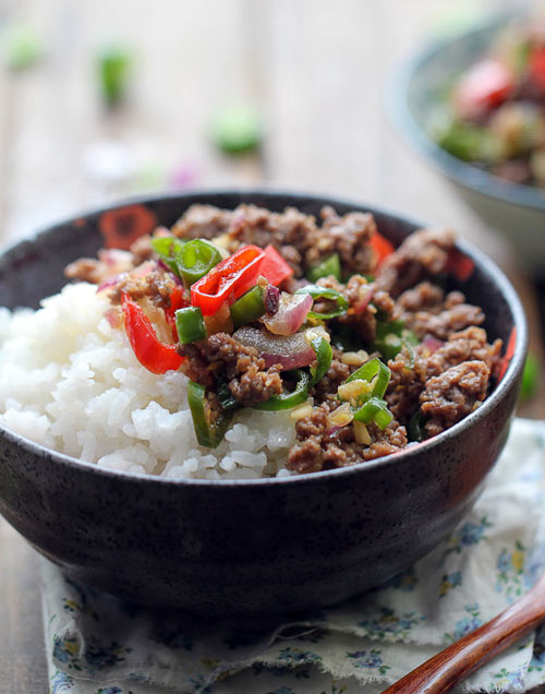 Giản dị thịt bò băm xào ăn kèm cơm trắng - 2