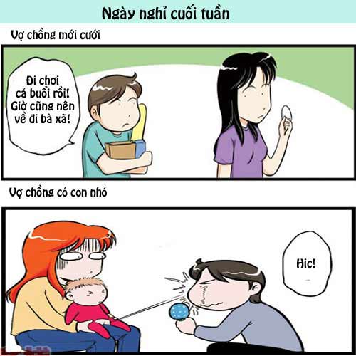 Vợ chồng mới cưới và sau khi cưới là thế này! - 1