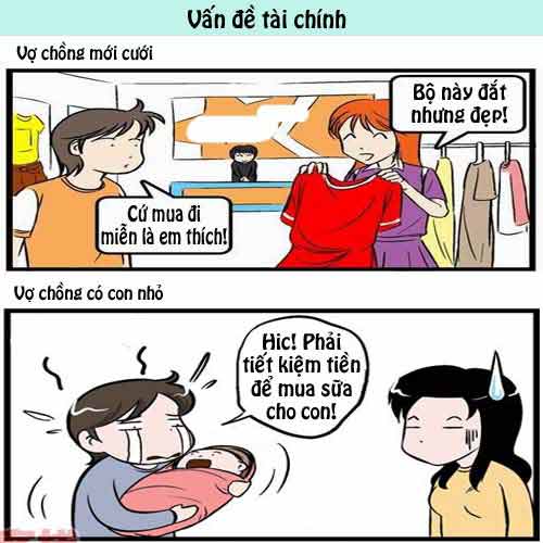 Vợ chồng mới cưới và sau khi cưới là thế này! - 4