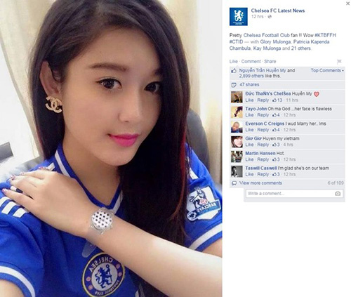 Fanpage thế giới của Chelsea bất ngờ đăng ảnh Á hậu Huyền My - 1
