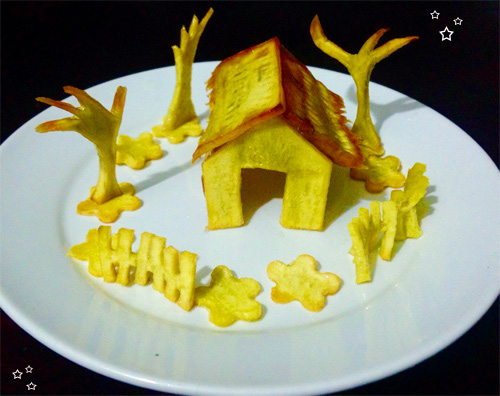 Khoai lang ngào đường hình ngôi nhà cho bé! - 6