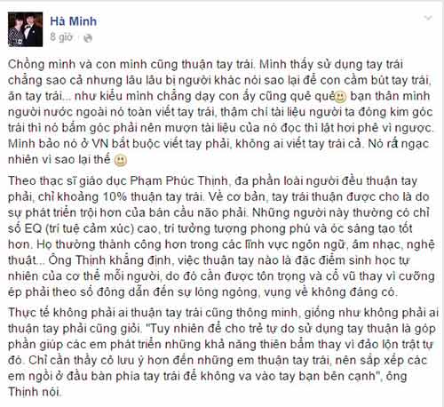 Vợ Lý Hải tâm sự chuyện “quê vì để con cầm bút tay trái” - 1