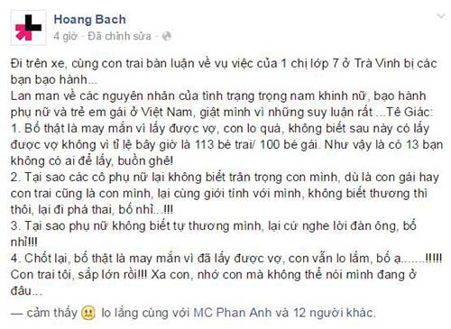 Bật cười với tâm sự quot;sợ ế vợquot; của con trai Hoàng Bách - 1