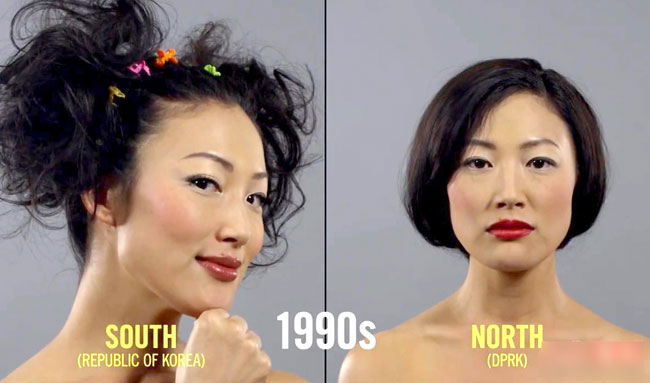 Phụ nữ Hàn Quốc thích những kiểu tóc cầu kỳ, còn Triều Tiên hướng đến sự đơn giản.
