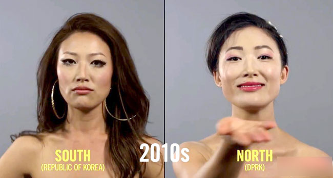 Phụ nữ Hàn Quốc luôn đi đầu các xu hướng làm đẹp. Trong khi Triều Tiên thích sự đơn giản, gọn gàng. 
