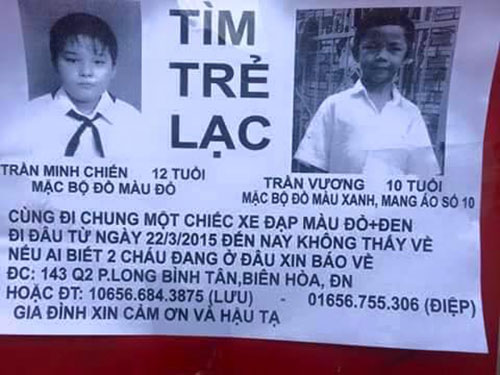 Tìm thấy hai bé trai mất tích ở TP.HCM - 1