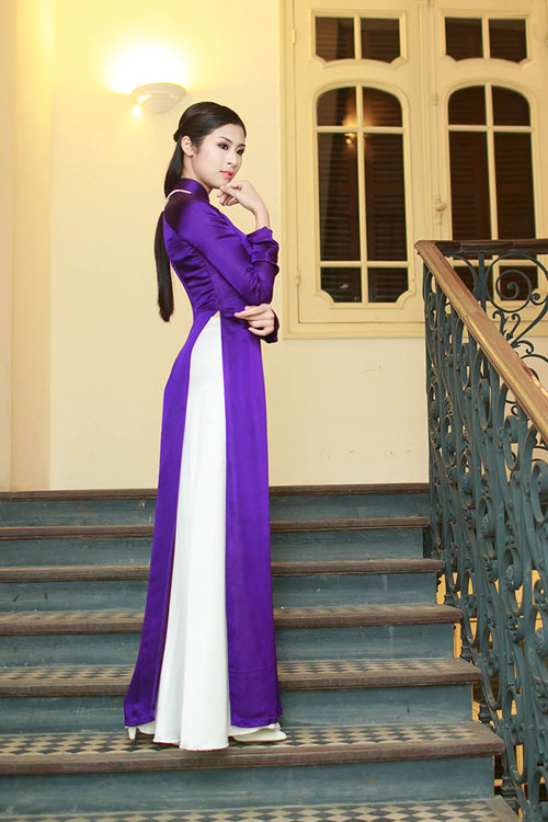 Hoa hậu Ngọc Hân đẹp nhất khi mặc áo dài - 13