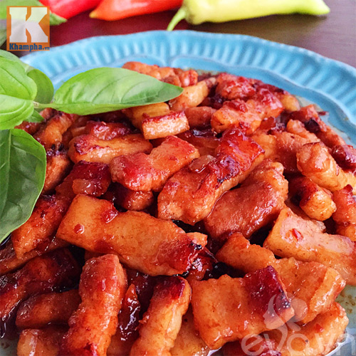 Trôi cơm với thịt ba chỉ rang cháy cạnh rim tương - 7