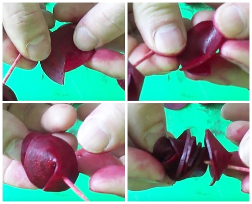 Tỉa hoa hồng từ củ cải đỏ đơn giản mà đẹp - 4