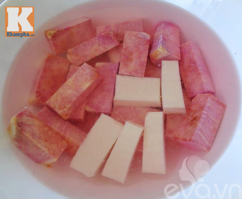 Làm mứt khoai lang không cần nước vôi trong - 3